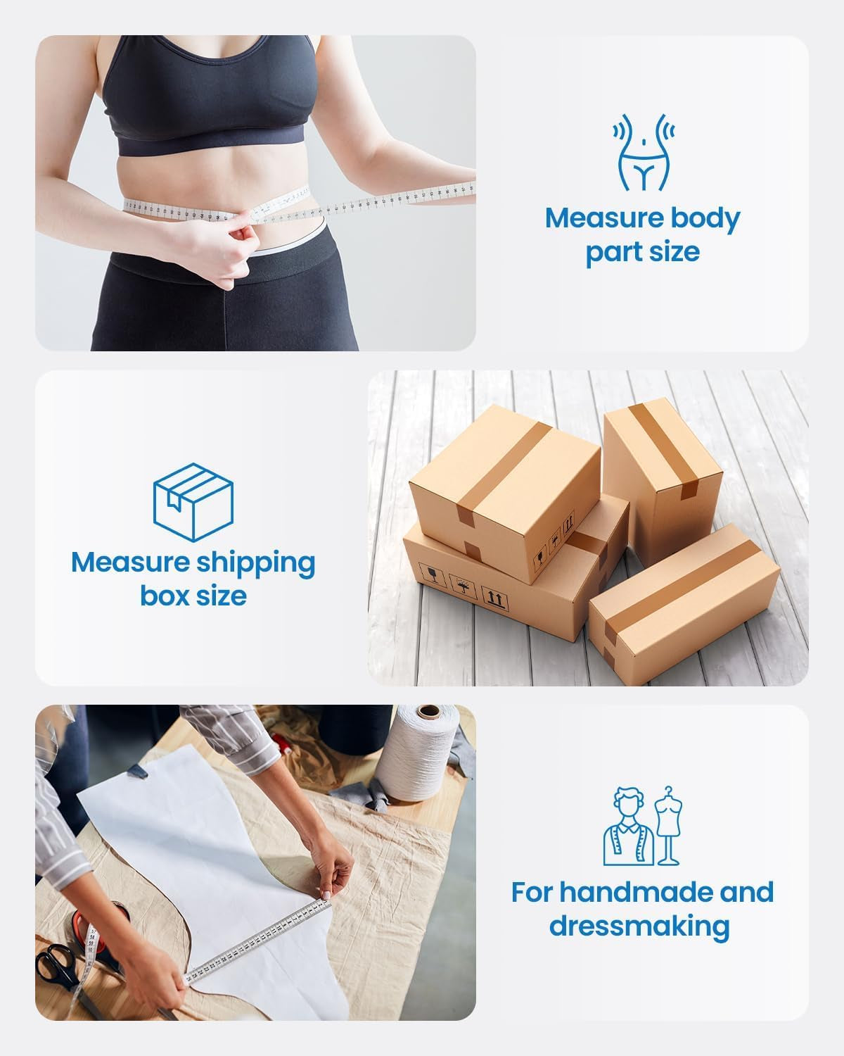 FITDAYS Smart Body Measuring Tape - Bluetooth-Enabled Fitness Tool for Weight Management and Muscle Measurement, 60In/150Cm (Black)