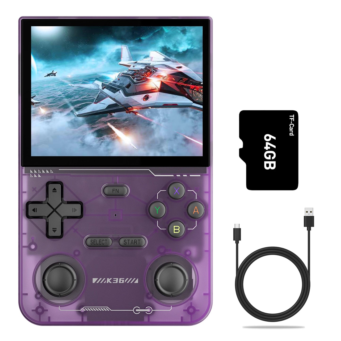 Open Source K36 Retro Handheld Portable Video Gameing Console R36S for PS1/PSP/DC/N64/SS 3.5 Inch IPS Screen Preferred Gift