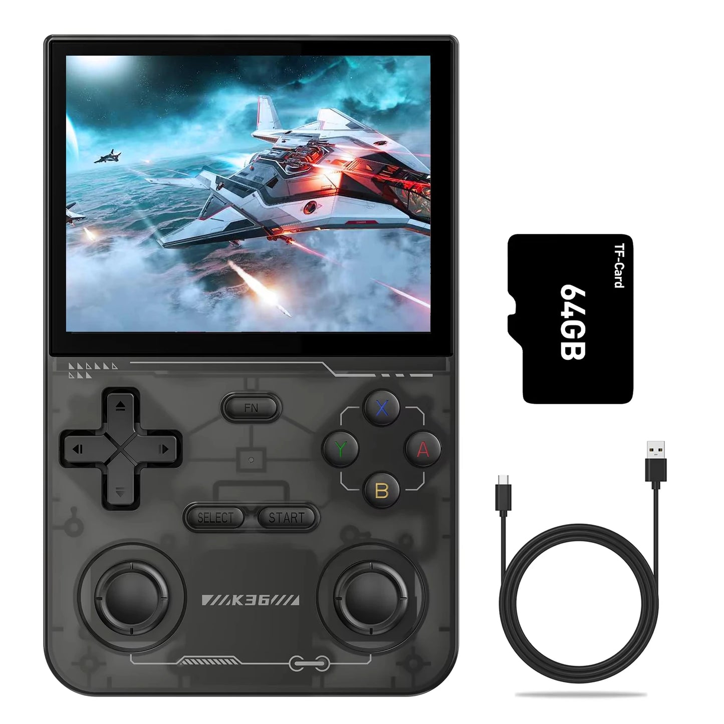 Open Source K36 Retro Handheld Portable Video Gameing Console R36S for PS1/PSP/DC/N64/SS 3.5 Inch IPS Screen Preferred Gift