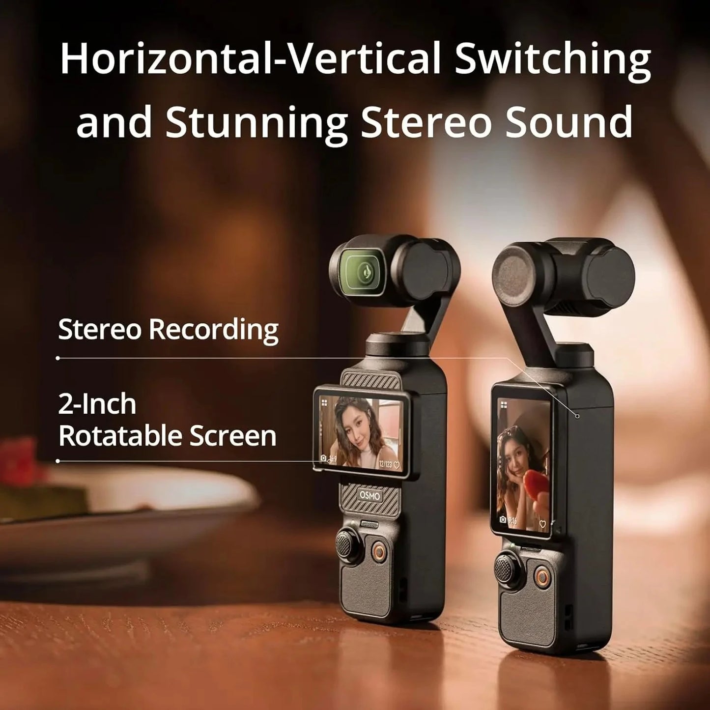 Original Osmo Pocket 3 Vlogging Camera for Object Tracking 2" Rotatable Touchscreen Small Video Camera