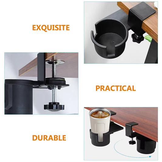 Deskside Mug Holder Black Deskside Mug Organiser Computer Desk Office Dormitory Desk Fixed Storage Cup Holder Tea Mug Holder