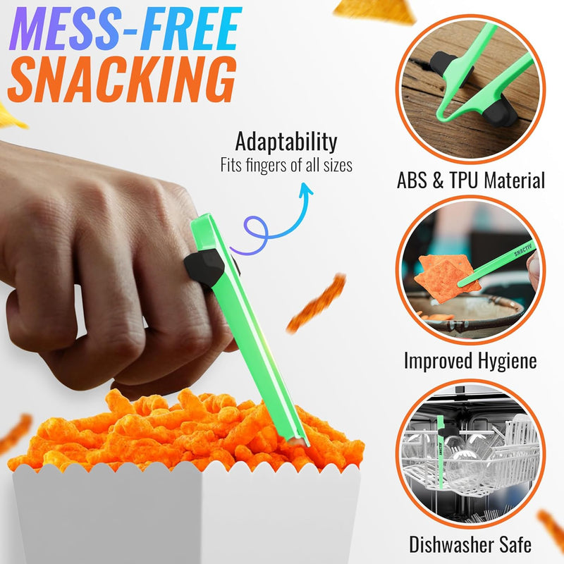 SNACTIV PRO Finger Chopsticks for Gamers - as Seen on Shark Tank! the Official Snacking Tool of the Future - Enjoy Snacks and Chips with Ease - Innovative Gaming Snacking Solution - Snack Chopsticks