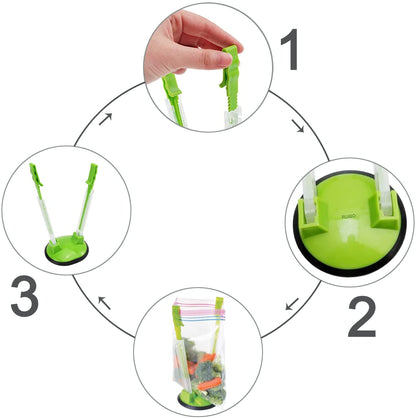 Baggy Rack Holder for Food Prep and Freezer Bags - Set of 4 Meal Planning and Preparation Stands