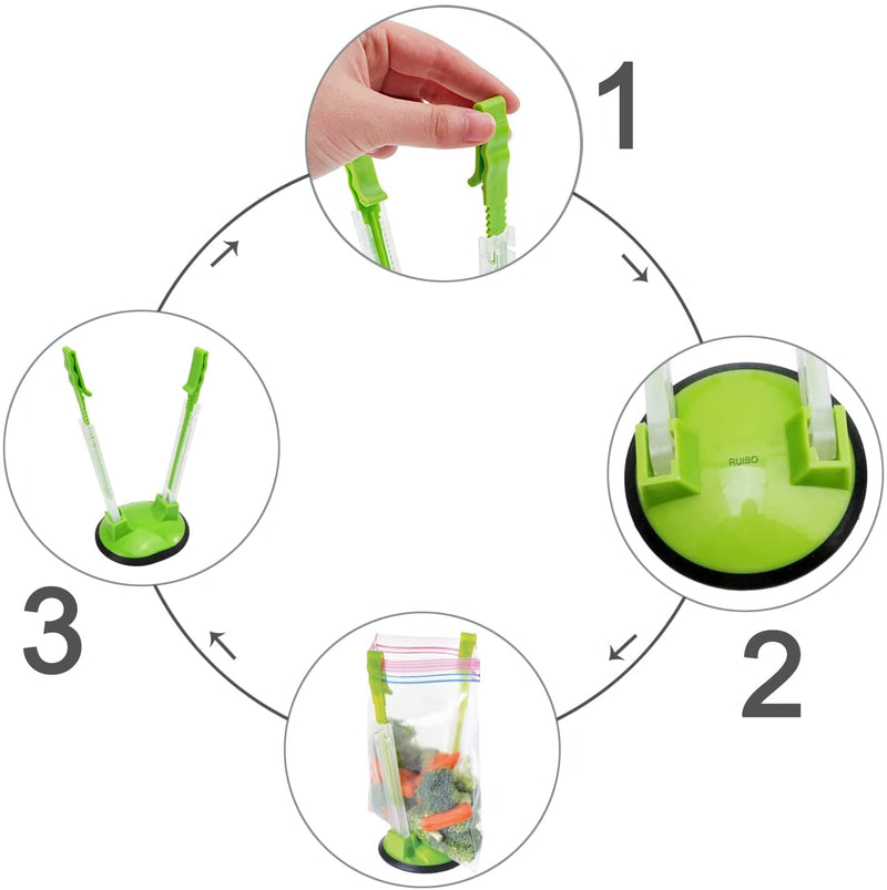 Baggy Rack Holder for Food Prep and Freezer Bags - Set of 4 Meal Planning and Preparation Stands