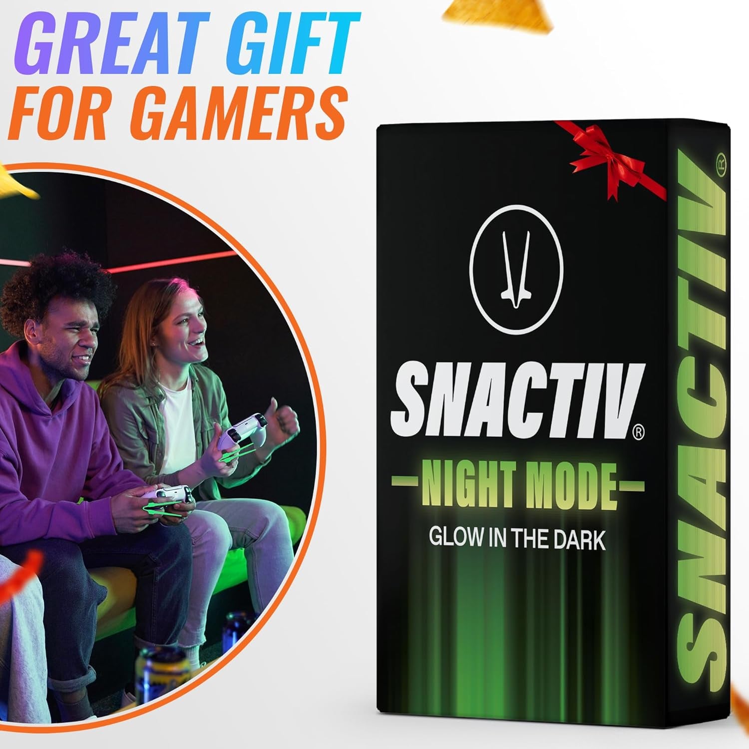 SNACTIV PRO Finger Chopsticks for Gamers - as Seen on Shark Tank! the Official Snacking Tool of the Future - Enjoy Snacks and Chips with Ease - Innovative Gaming Snacking Solution - Snack Chopsticks