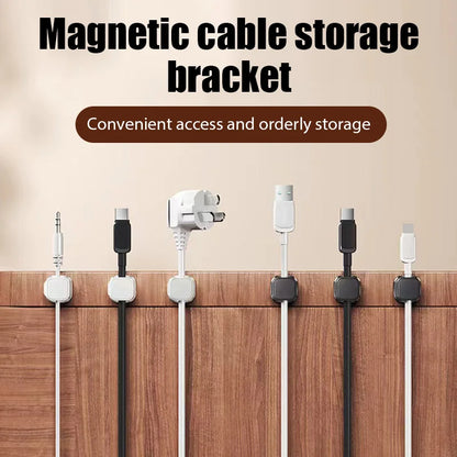 6Pcs/Set Magnetic Cable Clips Cable Organiser Adjustable Cord Holder under Desk Organizing Cable Management Holder
