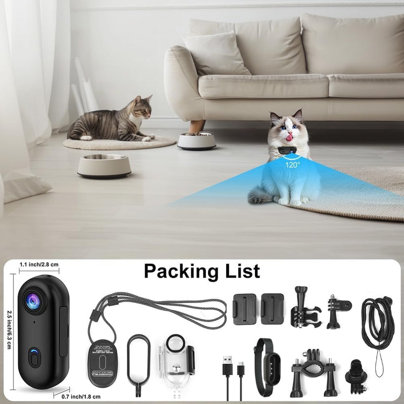 360°Action Camera, 1080P Underwater Body Camera, 30M/98Ft Waterproof Wifi 120°Wide Angle Action Camera for Motorcycle Bodycam, Helmet Camera, Multifunctional Accessories