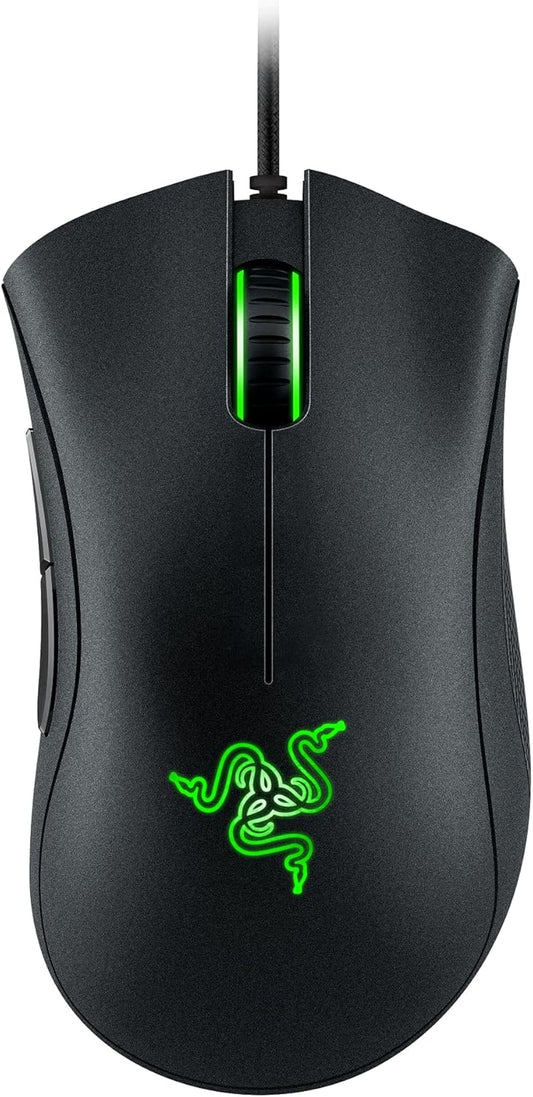 Deathadder Essential Gaming Mouse: 6400 DPI Optical Sensor - 5 Programmable Buttons - Mechanical Switches - Rubber Side Grips - Classic Black