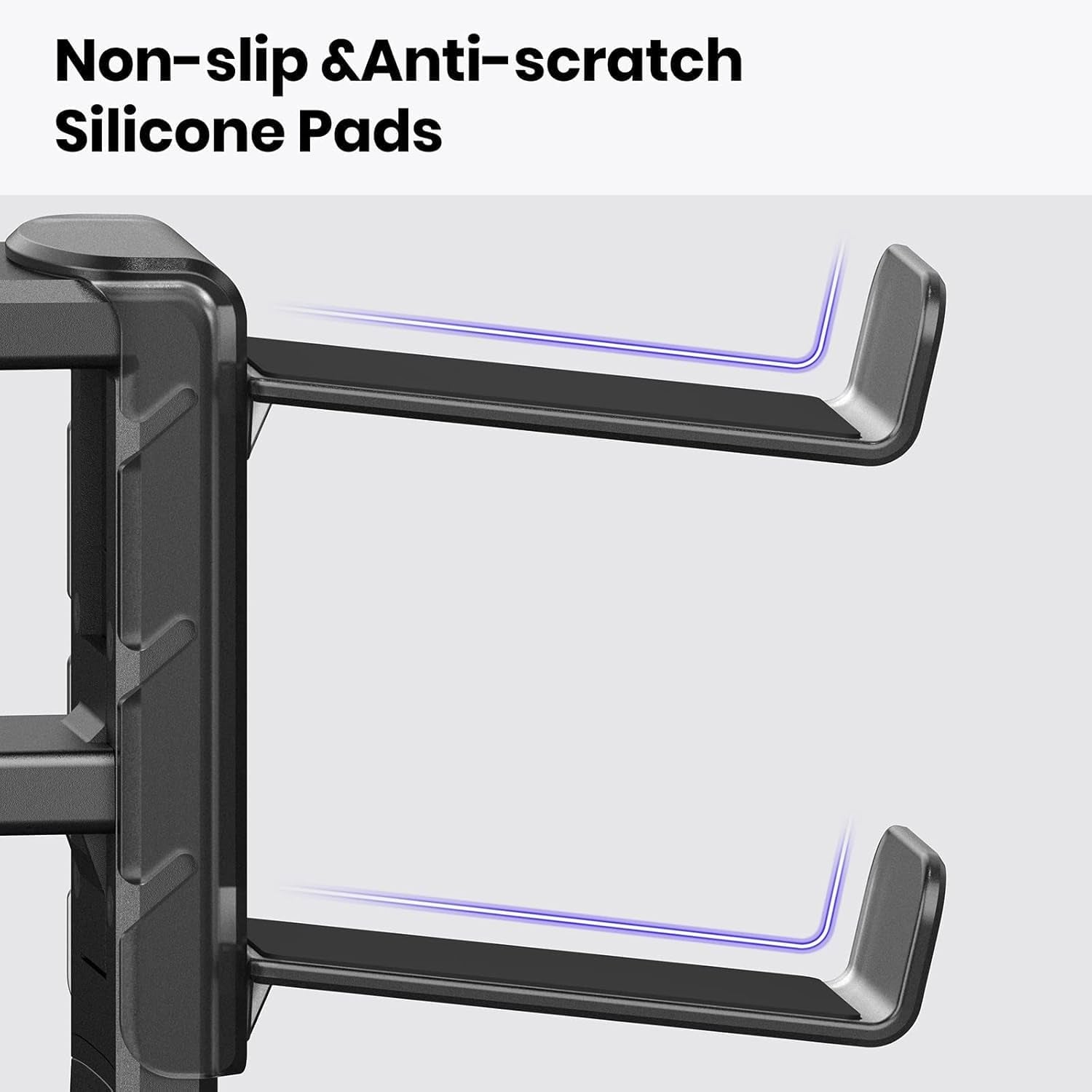 3-In-1 Headphone Stand PC Gaming Controller Holder,Gaming Headset Holder with Adjustable Clamp&2 Controller Holder&Rotating Arm,Universal PC Gaming Accessory Controller Headset Stand