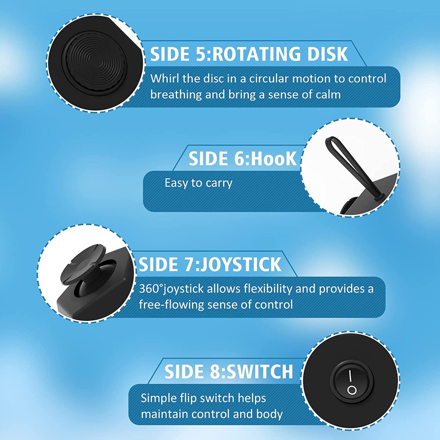 Minilopa Fidget Dodecagon -12 Side Fidget Toy Cube Relieves Stress and Anxiety anti Depression Cube for Children and Adults with ADHD ADD OCD Autism (A4 Black Red)