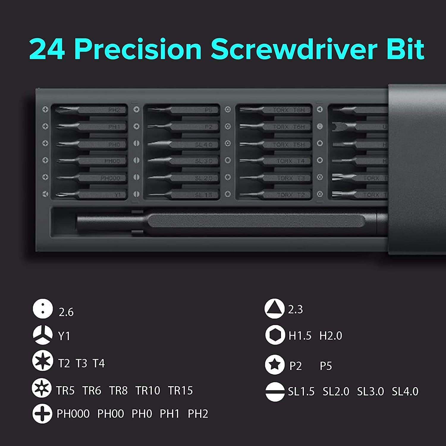 Xiaomi Mi Precision Screwdriver Set, 24 Magnetic Driver Bit Set, Pocket Screwdriver Tool Set,