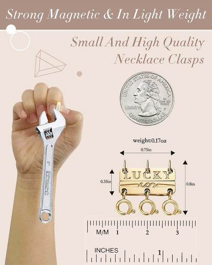 Layering Clasps Separator for Stackable Necklaces - 14K Gold and Silver Plated Clasps for Women