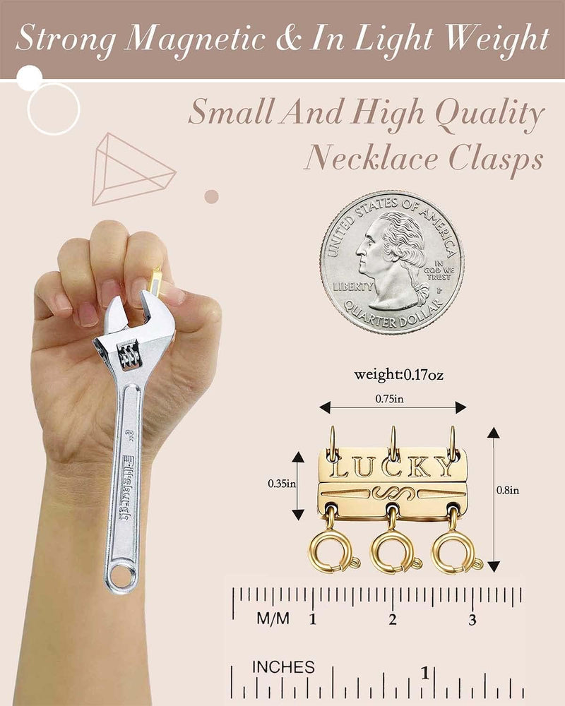 Layering Clasps Separator for Stackable Necklaces - 14K Gold and Silver Plated Clasps for Women