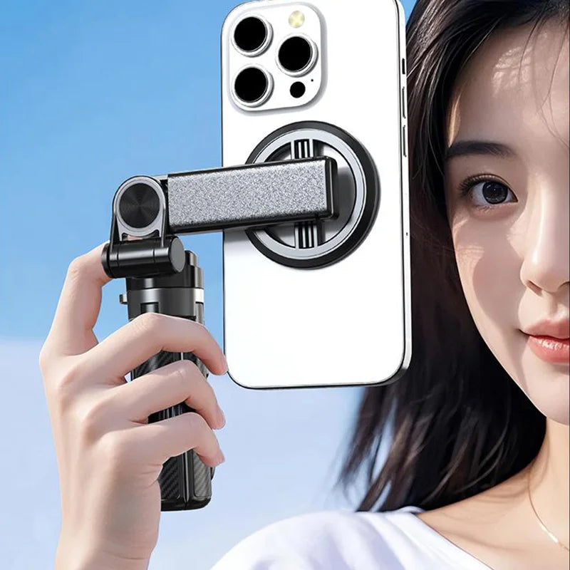 4-In-1 Multifunctional 360° Rotation Magnetic Selfie Stick, Foldable Magnetic Phone Stand & Selfie Stick with Remote
