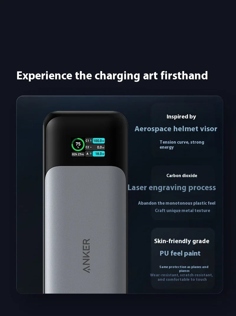 Anker 737 Power Bank - 24000mAh Dual 140W Fast Charging Portable Charger with TFT Color Display