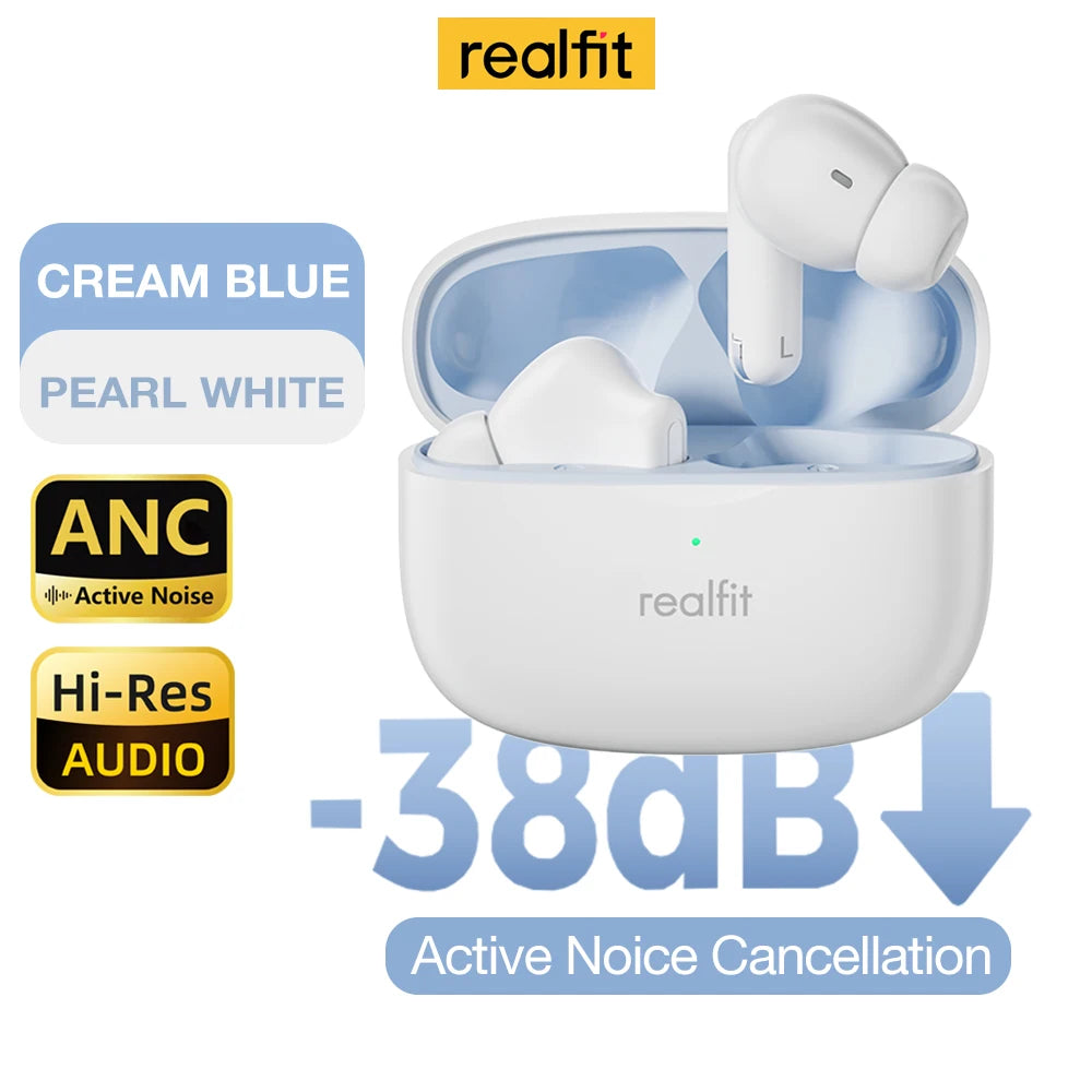 F3 ANC Active Noice Cancellation Bluetooth Earphones ENC Call HIFI Stereo Superb Bass Wireless Earbuds Sport Gaming