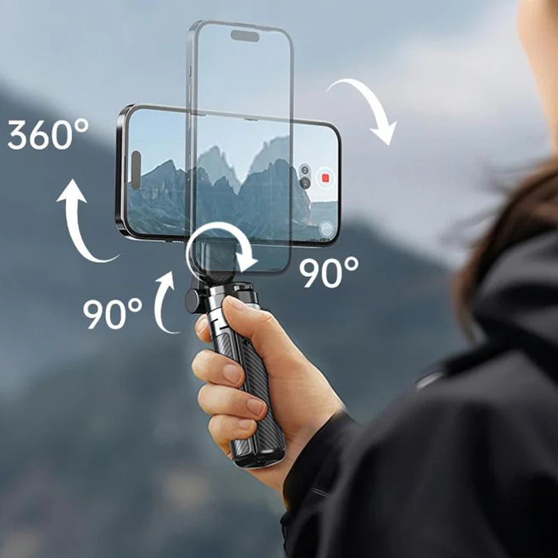4-In-1 Multifunctional 360° Rotation Magnetic Selfie Stick, Foldable Magnetic Phone Stand & Selfie Stick with Remote