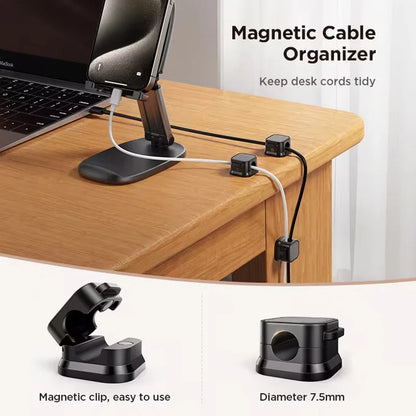 6Pcs/Set Magnetic Cable Clips Cable Organiser Adjustable Cord Holder under Desk Organizing Cable Management Holder